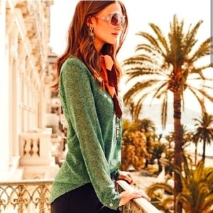 CABi sheer blouse green Top XS